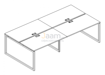 Мебель для персонала Рабочая станция на металлокаркасе QUATTRO Б4 173-2 БП