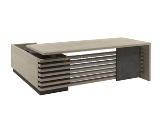 Кабинет руководителя Стол руководителя на ЛДСП опорах с опорной тумбой и блоком розеток правый Z-222