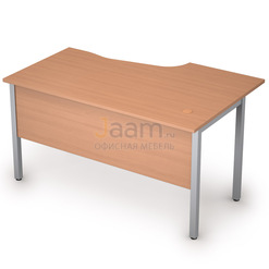 Мебель для персонала Стол криволинейный на металлических опорах левый 2МД.122