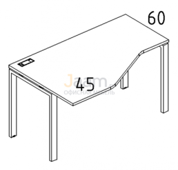 Мебель для персонала Стол эргономичный левый "Техно" на металлокаркасе UNO Б1 051 БП