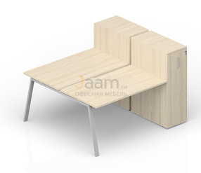 Мебель для персонала Составной стол с приставными шкафами Tower (меламиновые аутлеты) AR2TPM168T112