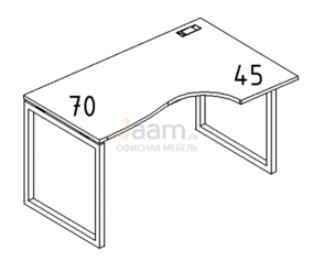 Мебель для персонала Стол эргономичный правый "Классика" на металлокаркасе QUATTRO Б4 044 БП