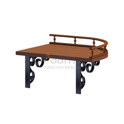 Кабинет руководителя Полка радиусная левая с балюстрадой ПК-ВР-ПЛН38Х30ЛР